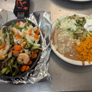Shrimp and Steak Fajitas